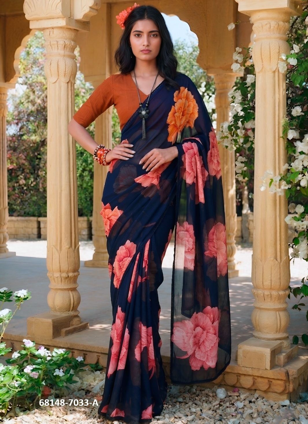 FLORA CHIFFON - Catalog # 68148 (Set of 2 Sarees) FLORA CHIFFON - Catalog # 68148 (Set of 2 Sarees)