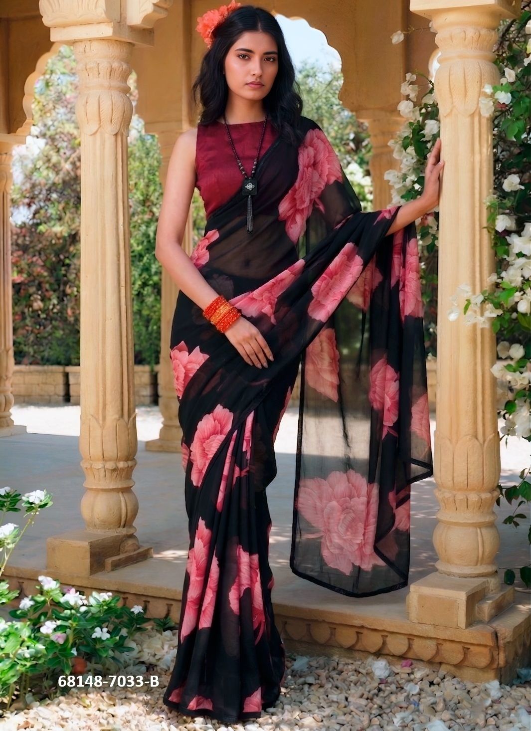 FLORA CHIFFON - Catalog # 68148 (Set of 2 Sarees) FLORA CHIFFON - Catalog # 68148 (Set of 2 Sarees)