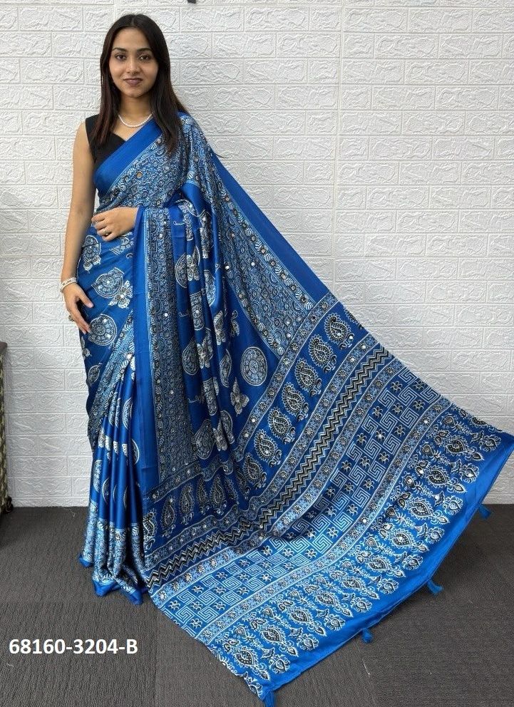 SATIN MIRROR - Catalog # 68160 (Set of 6 Sarees)