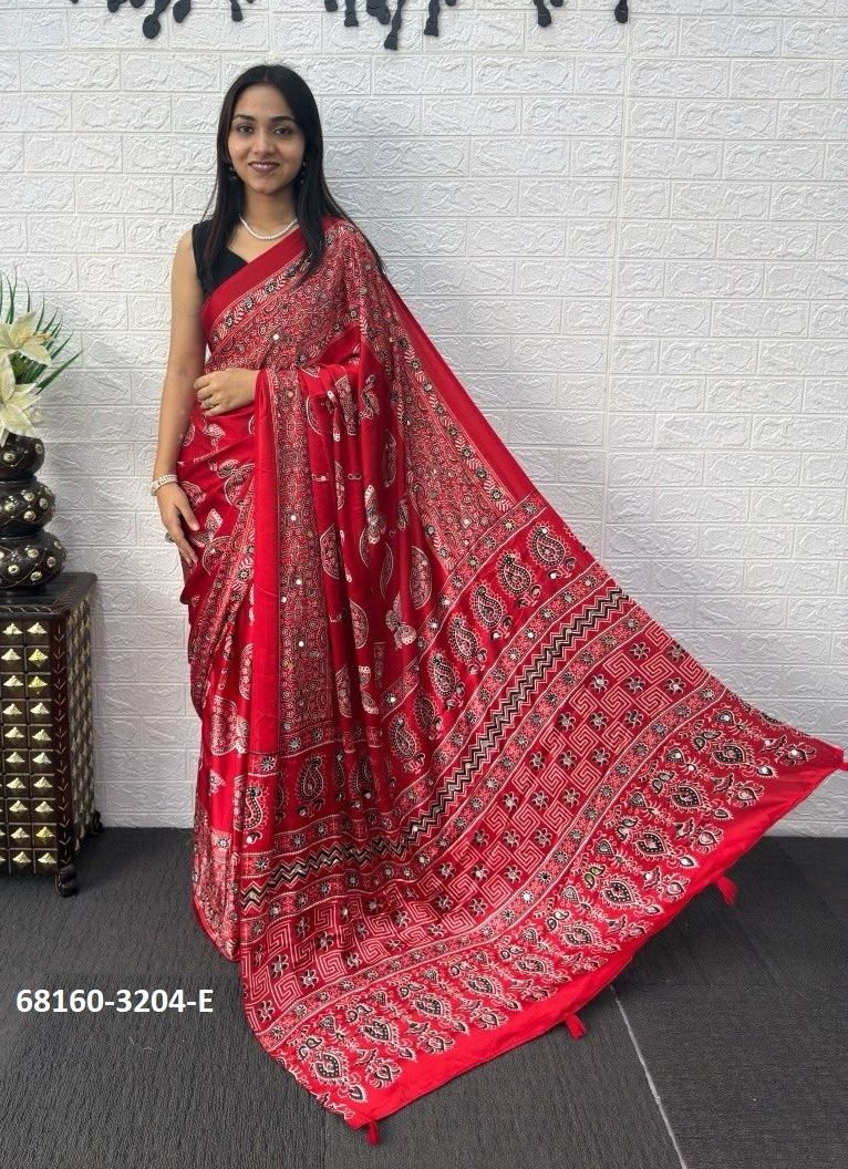 SATIN MIRROR - Catalog # 68160 (Set of 6 Sarees)
