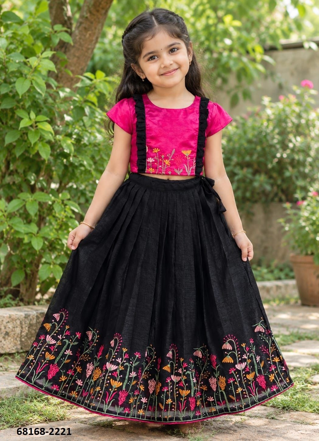 KIDS - ORGANZA PARTY - Catalog # 68168 (Set of 4 Readymade Lehengas)