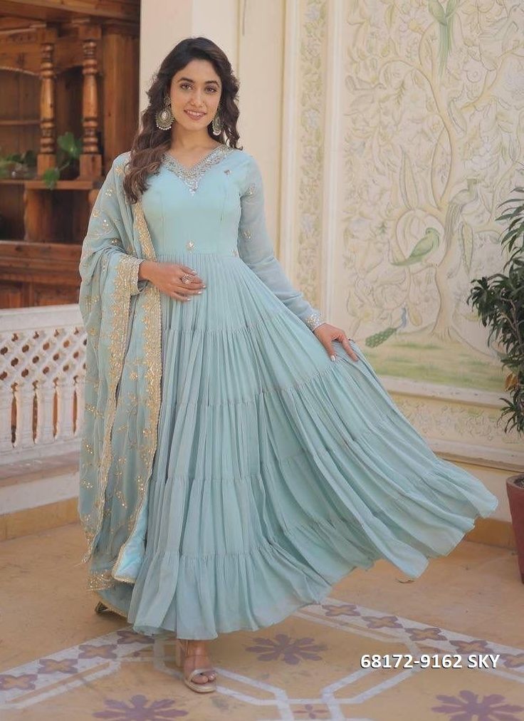 PASTEL STREET - Catalog # 68172 (Set of 4 Readymade Gowns)
