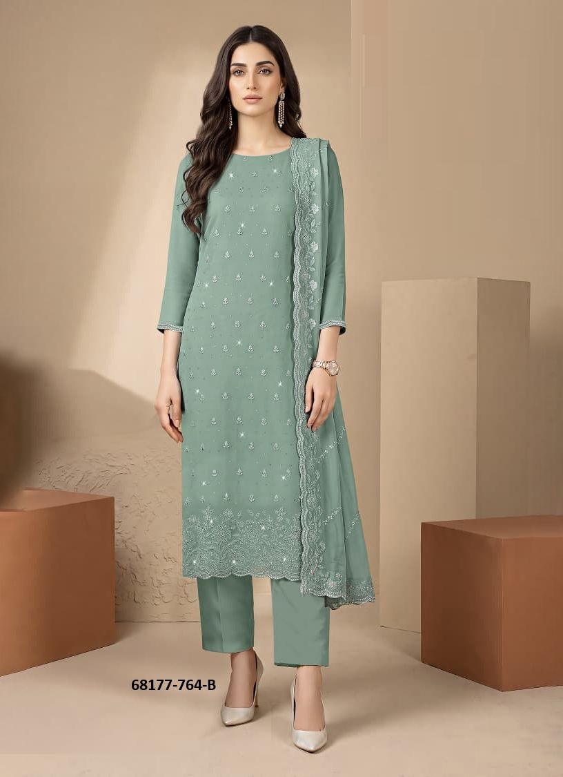 PREM VATIKA - Catalog # 68177 (Set of 4 Readymade Salwar Suits)