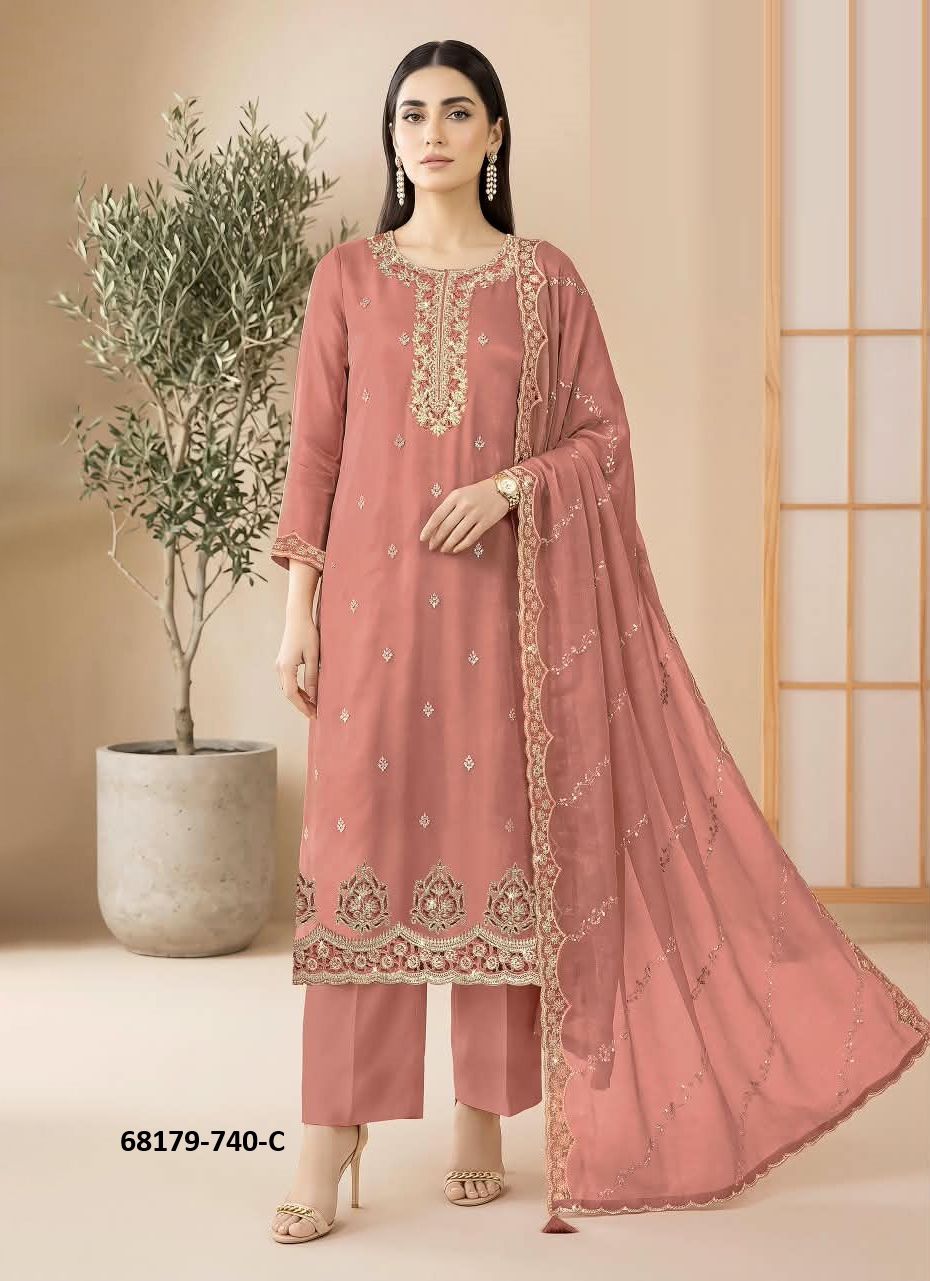PARIVAAR - Catalog # 68179 (Set of 4 Readymade Salwar Suits) PARIVAAR - Catalog # 68179 (Set of 4 Readymade Salwar Suits)