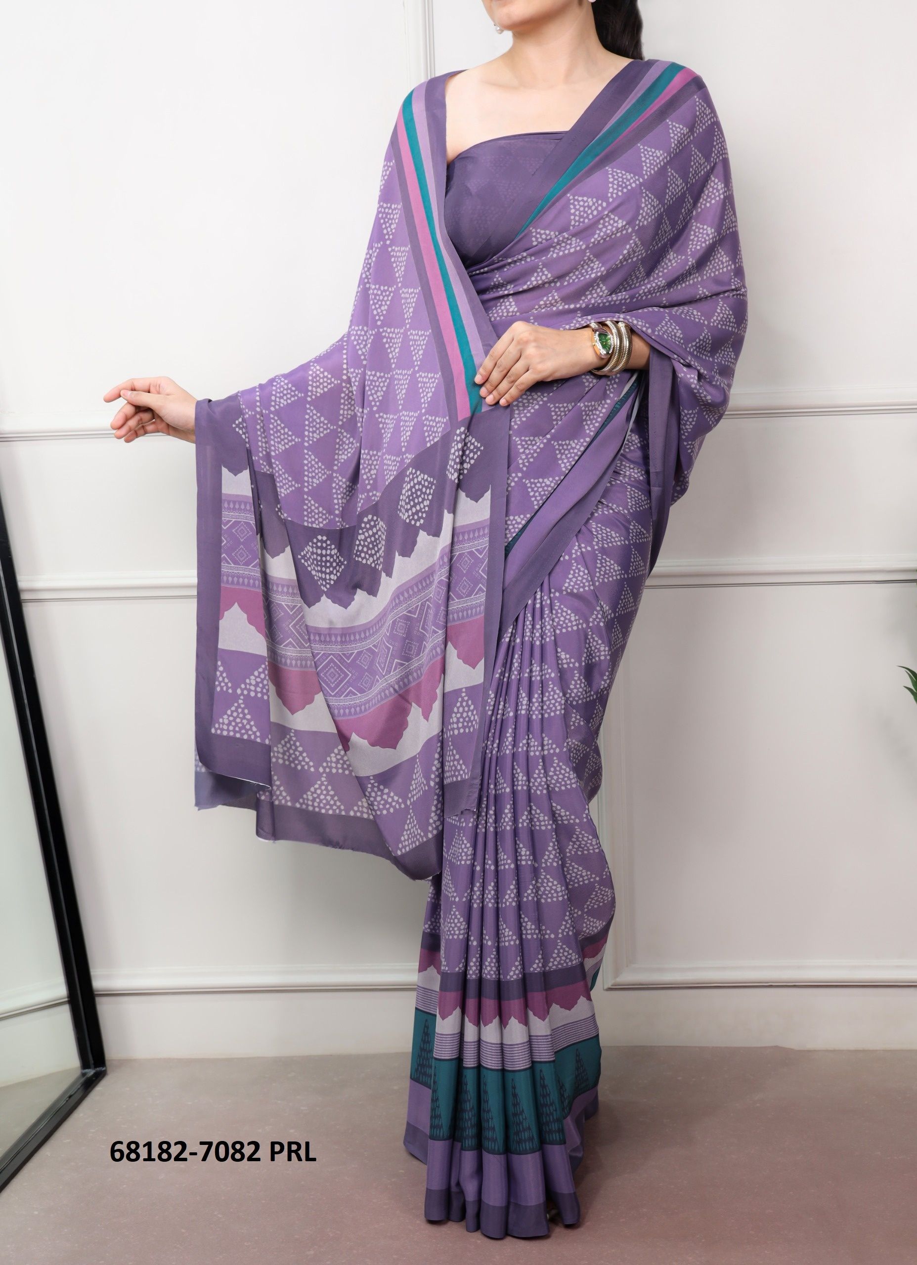 SATIN CREPES - Catalog # 68182 (Set of 4 Sarees)