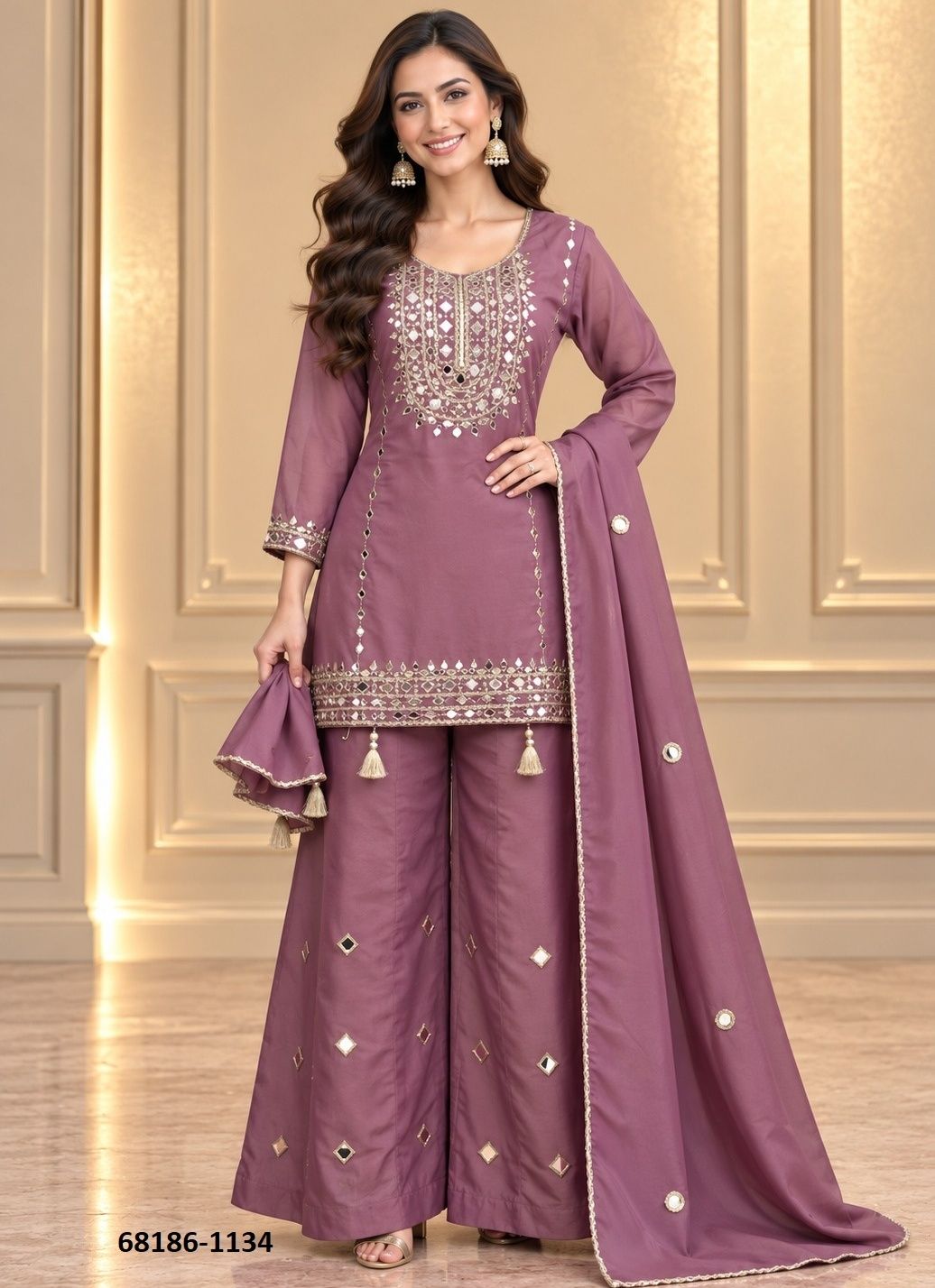 SHIMMER & MIRROR - Catalog # 68186 (Set of 2 Readymade Salwar Suits) SHIMMER & MIRROR - Catalog # 68186 (Set of 2 Readymade Salwar Suits)