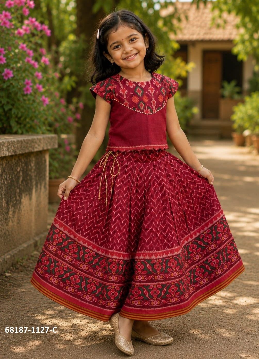 KIDS PATOLA - Catalog # 68187 (Set of 3 Readymade Lehengas) KIDS PATOLA - Catalog # 68187 (Set of 3 Readymade Lehengas)