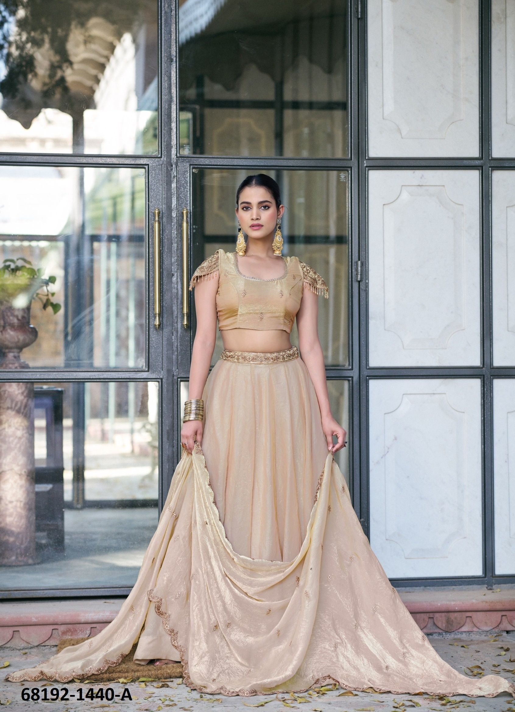 FENDY SHINE - Catalog # 68192 (Set of 4 Semi-Stitched Lehengas) FENDY SHINE - Catalog # 68192 (Set of 4 Semi-Stitched Lehengas)