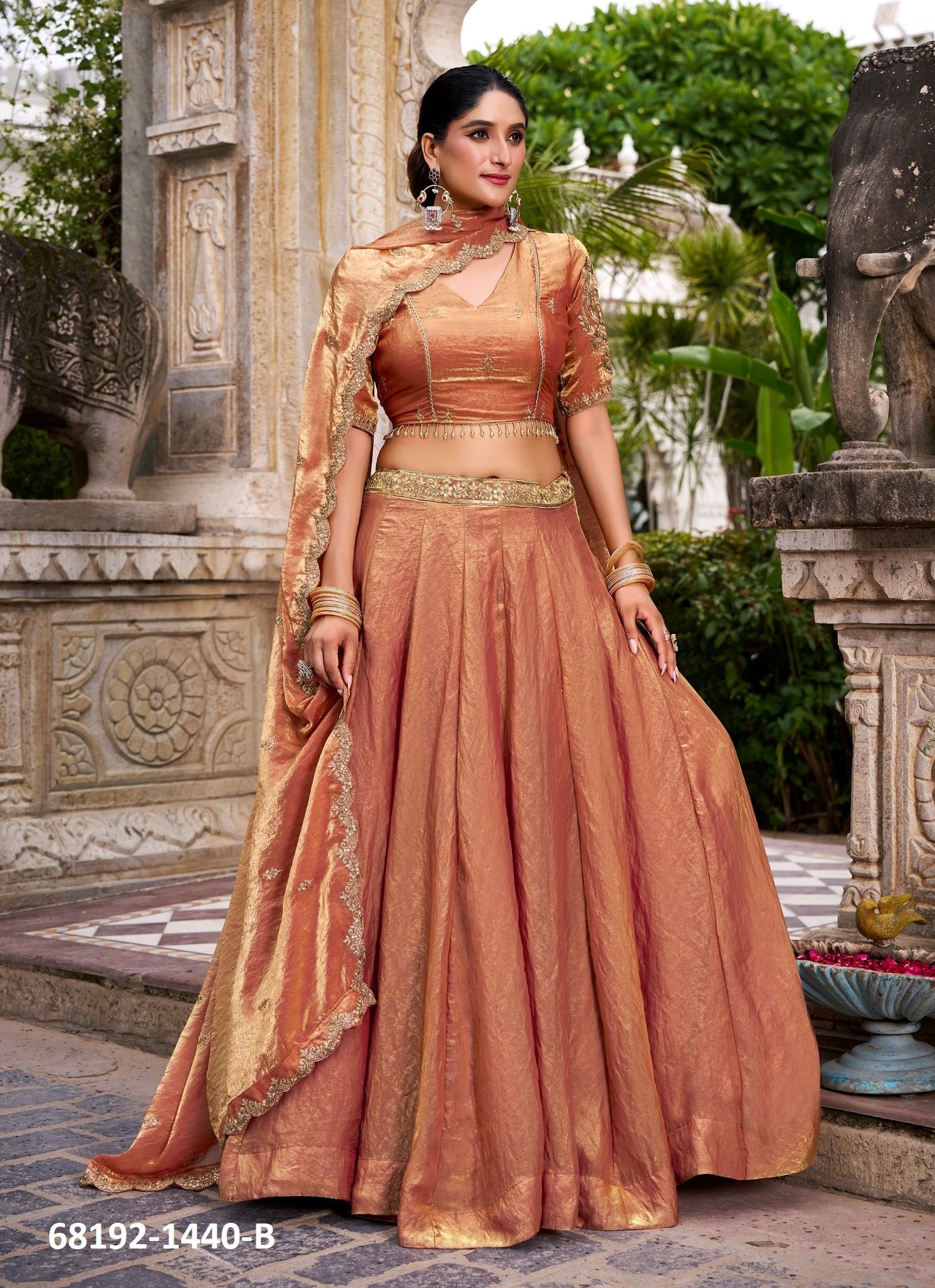 FENDY SHINE - Catalog # 68192 (Set of 4 Semi-Stitched Lehengas) FENDY SHINE - Catalog # 68192 (Set of 4 Semi-Stitched Lehengas)