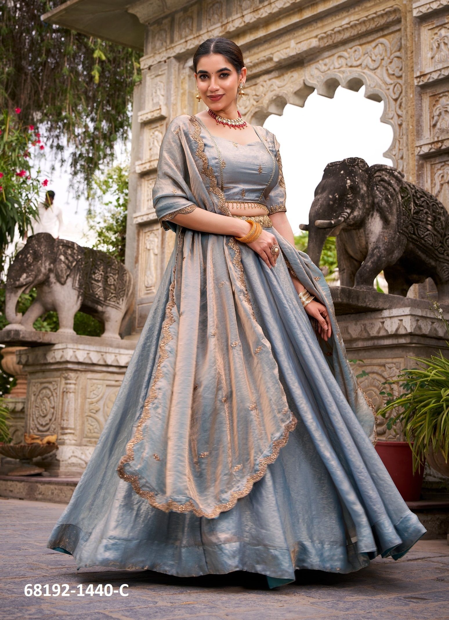 FENDY SHINE - Catalog # 68192 (Set of 4 Semi-Stitched Lehengas) FENDY SHINE - Catalog # 68192 (Set of 4 Semi-Stitched Lehengas)