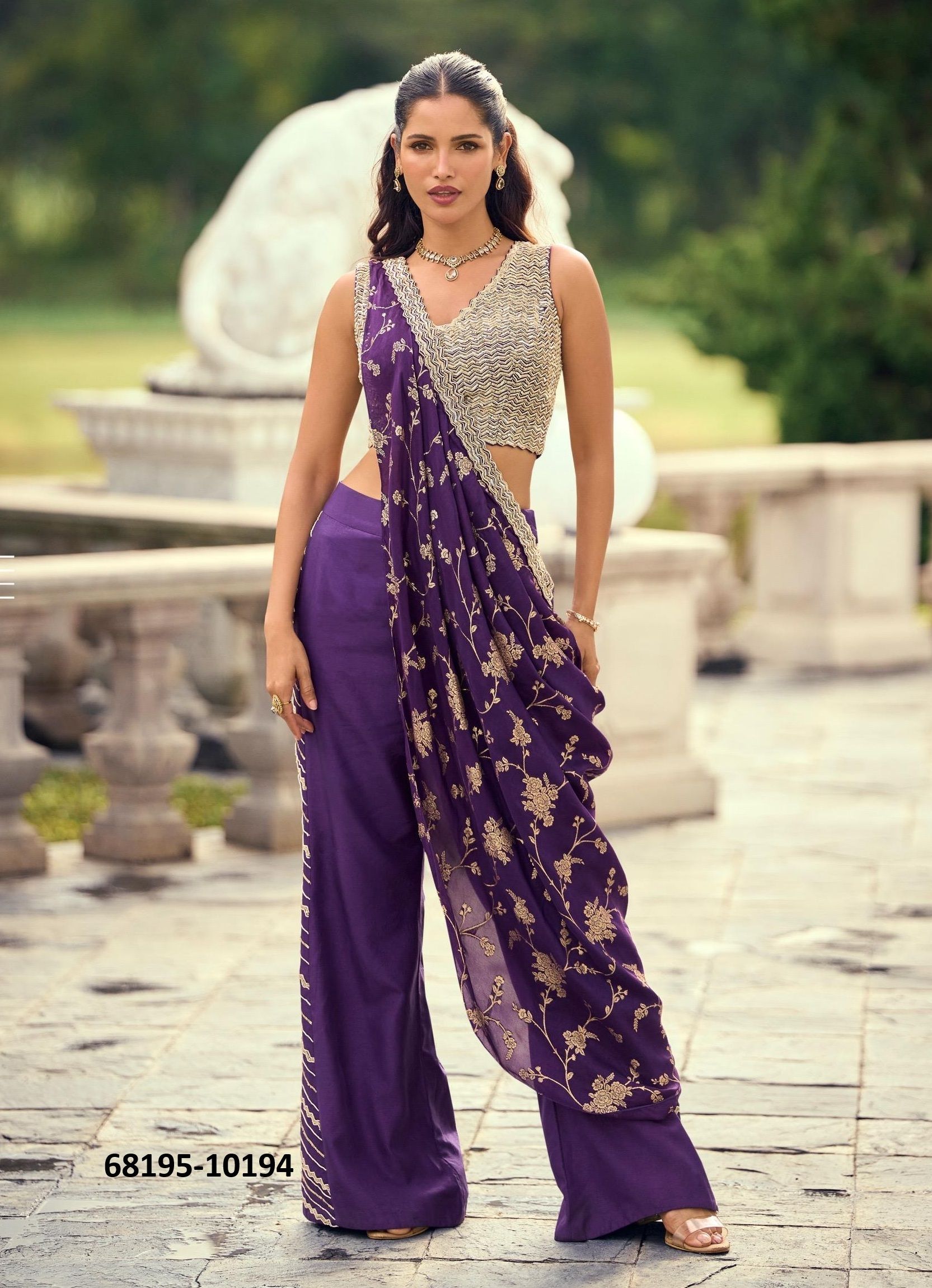 PANKHUDI - Catalog # 68195 (Set of 3 Indo-Western Outfits)