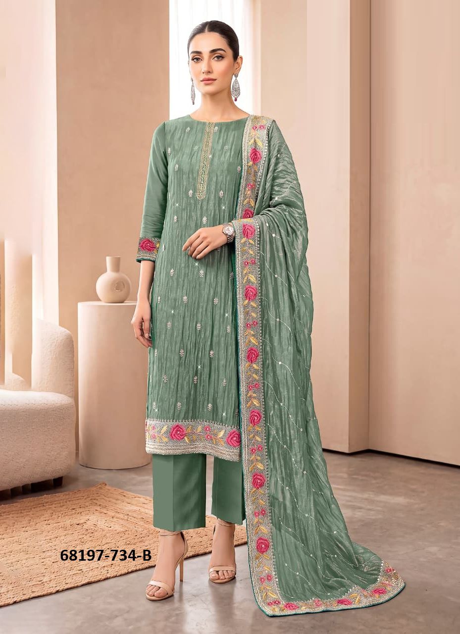 NARVIKA - Catalog # 68197 (Set of 4 Readymade Salwar Suits) NARVIKA - Catalog # 68197 (Set of 4 Readymade Salwar Suits)
