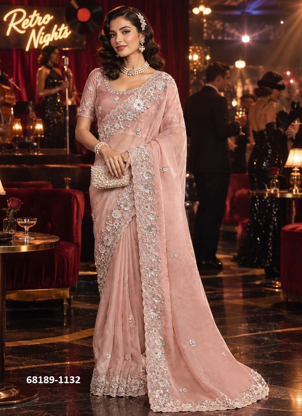 RETRO NIGHTS - Catalog # 68189 (Set of 7 Sarees)