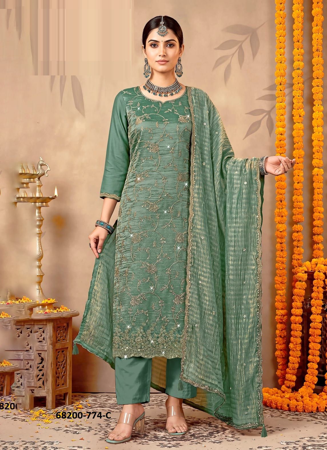 NARITA - Catalog # 68200 (Set of 4 Readymade Salwar Suits)