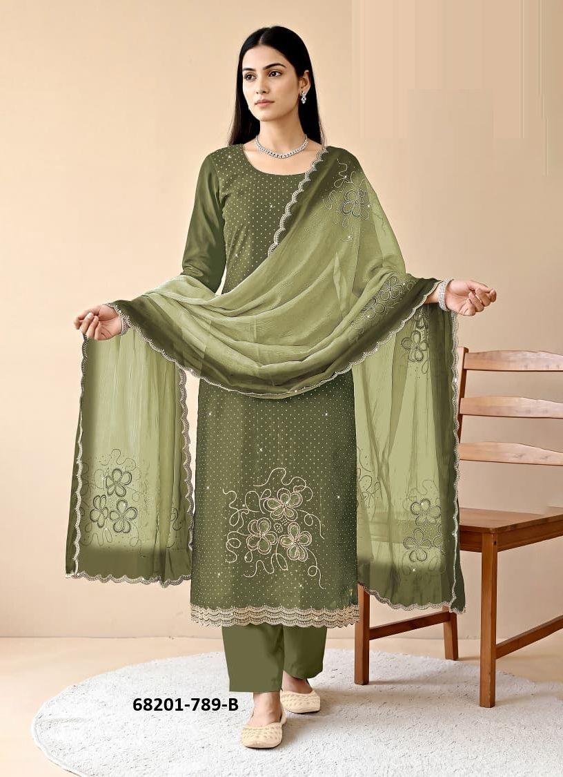 MANIYAR - Catalog # 68201 (Set of 4 Readymade Salwar Suits)