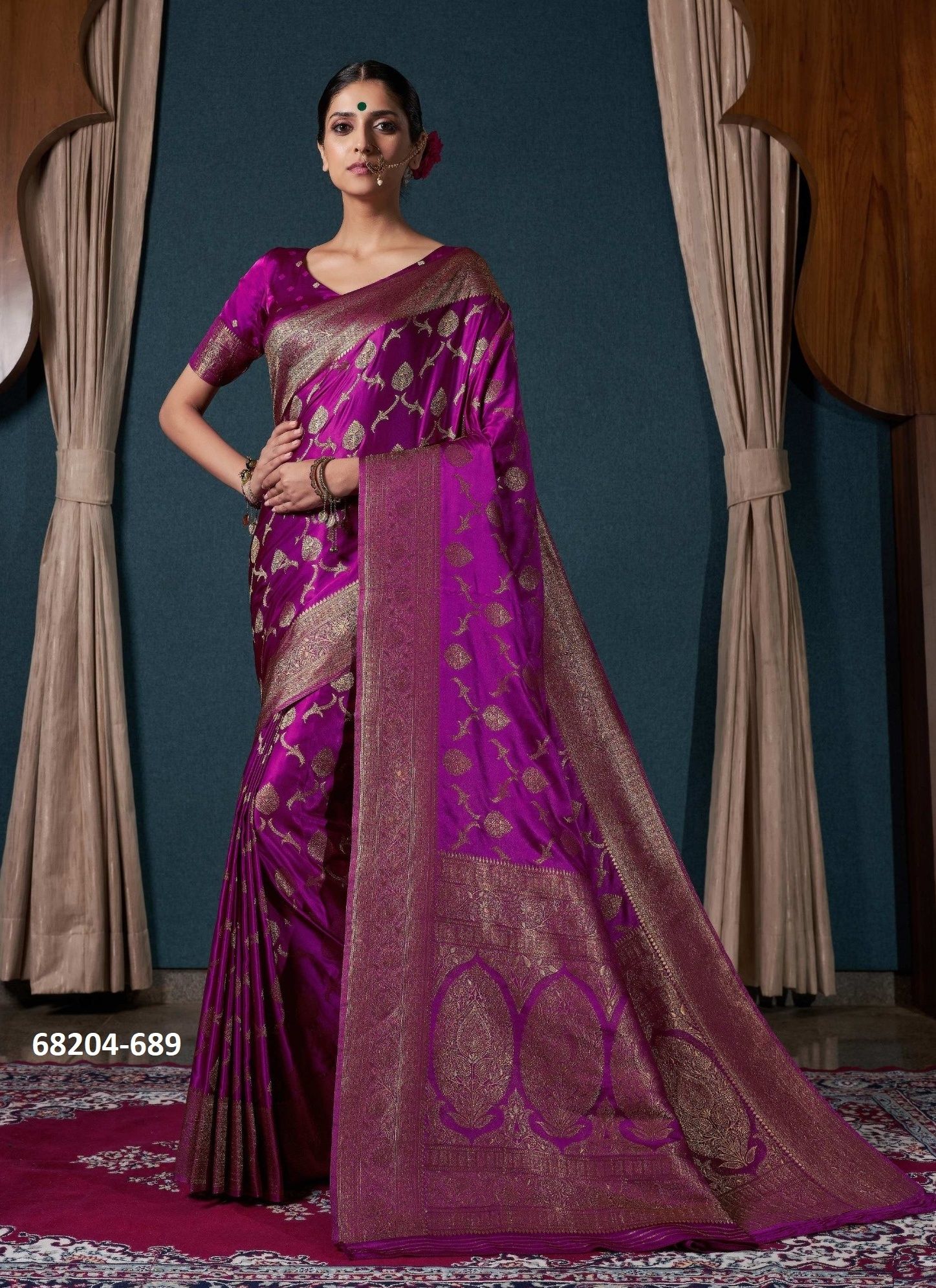 SATIN WEAVE - Catalog # 68204 (Set of 8 Sarees) SATIN WEAVE - Catalog # 68204 (Set of 8 Sarees)