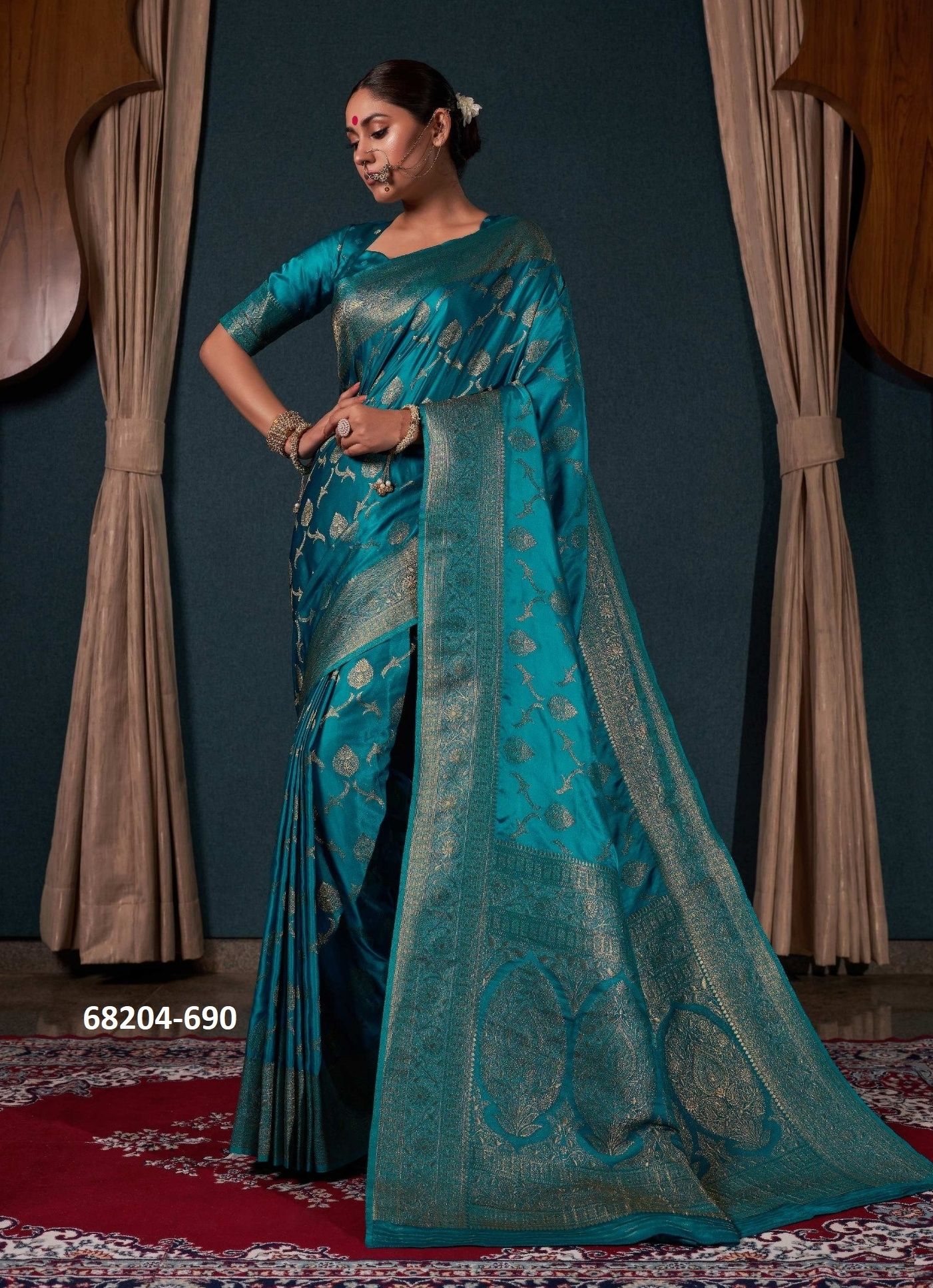 SATIN WEAVE - Catalog # 68204 (Set of 8 Sarees) SATIN WEAVE - Catalog # 68204 (Set of 8 Sarees)