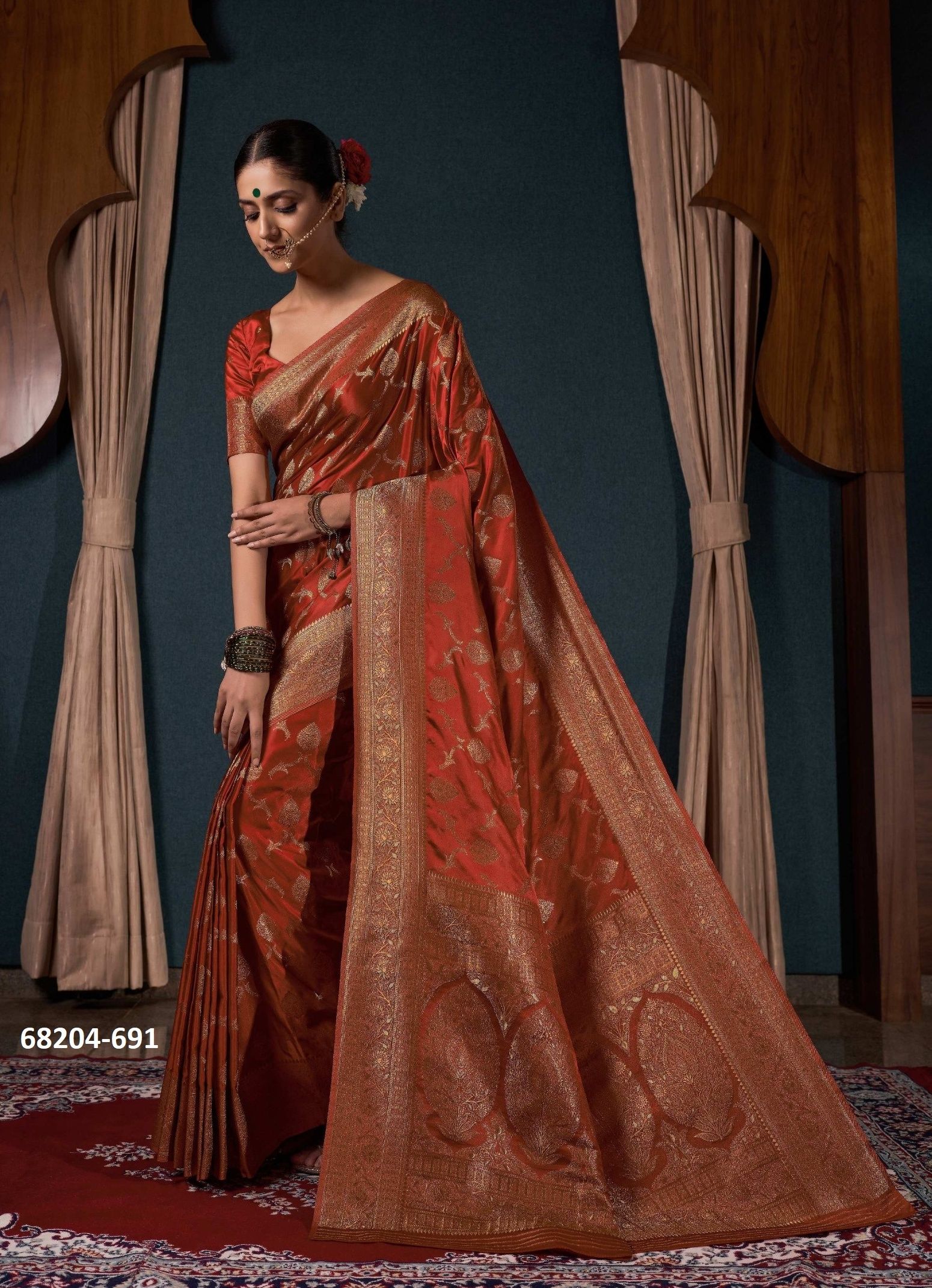 SATIN WEAVE - Catalog # 68204 (Set of 8 Sarees) SATIN WEAVE - Catalog # 68204 (Set of 8 Sarees)