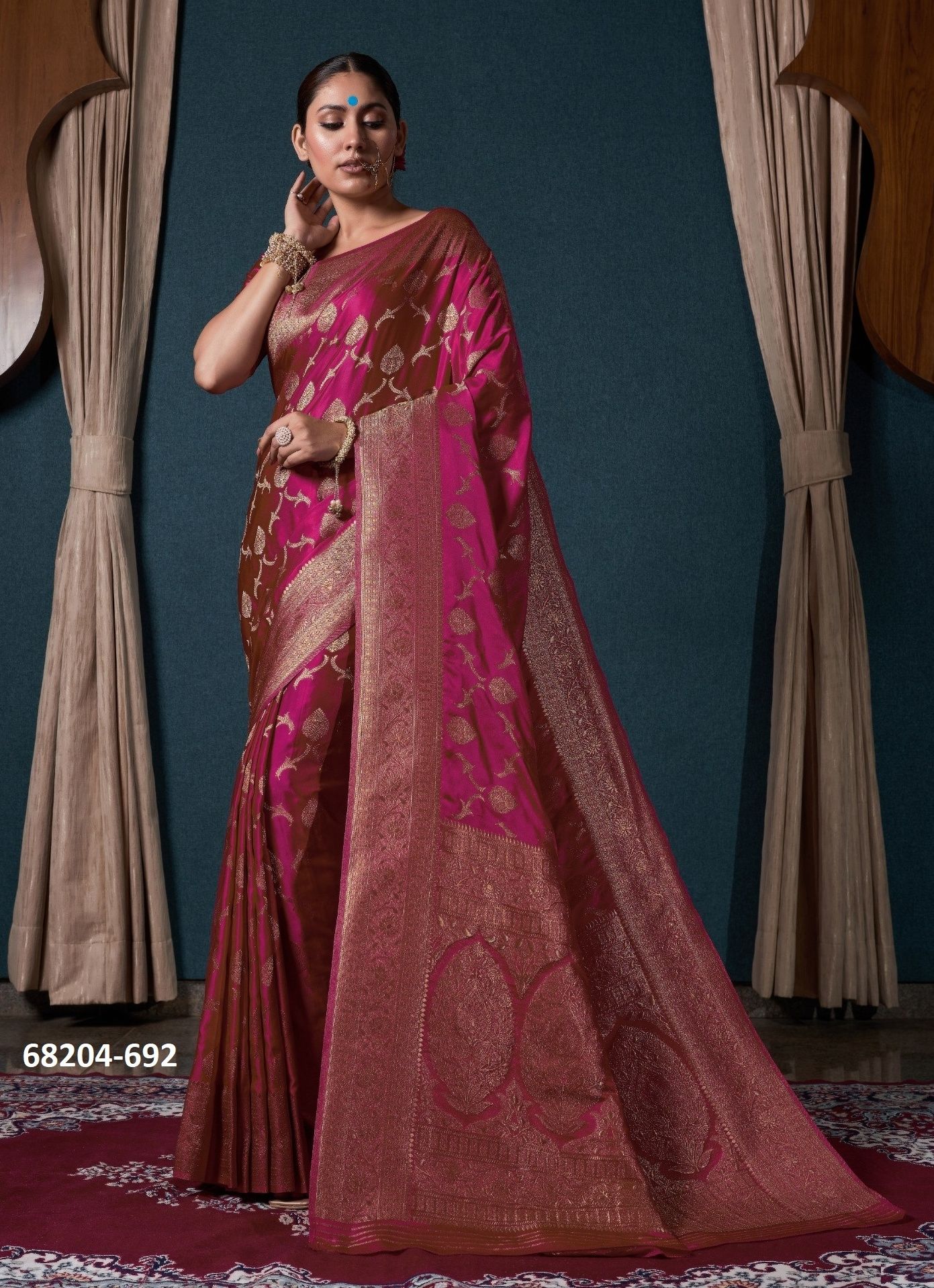SATIN WEAVE - Catalog # 68204 (Set of 8 Sarees) SATIN WEAVE - Catalog # 68204 (Set of 8 Sarees)