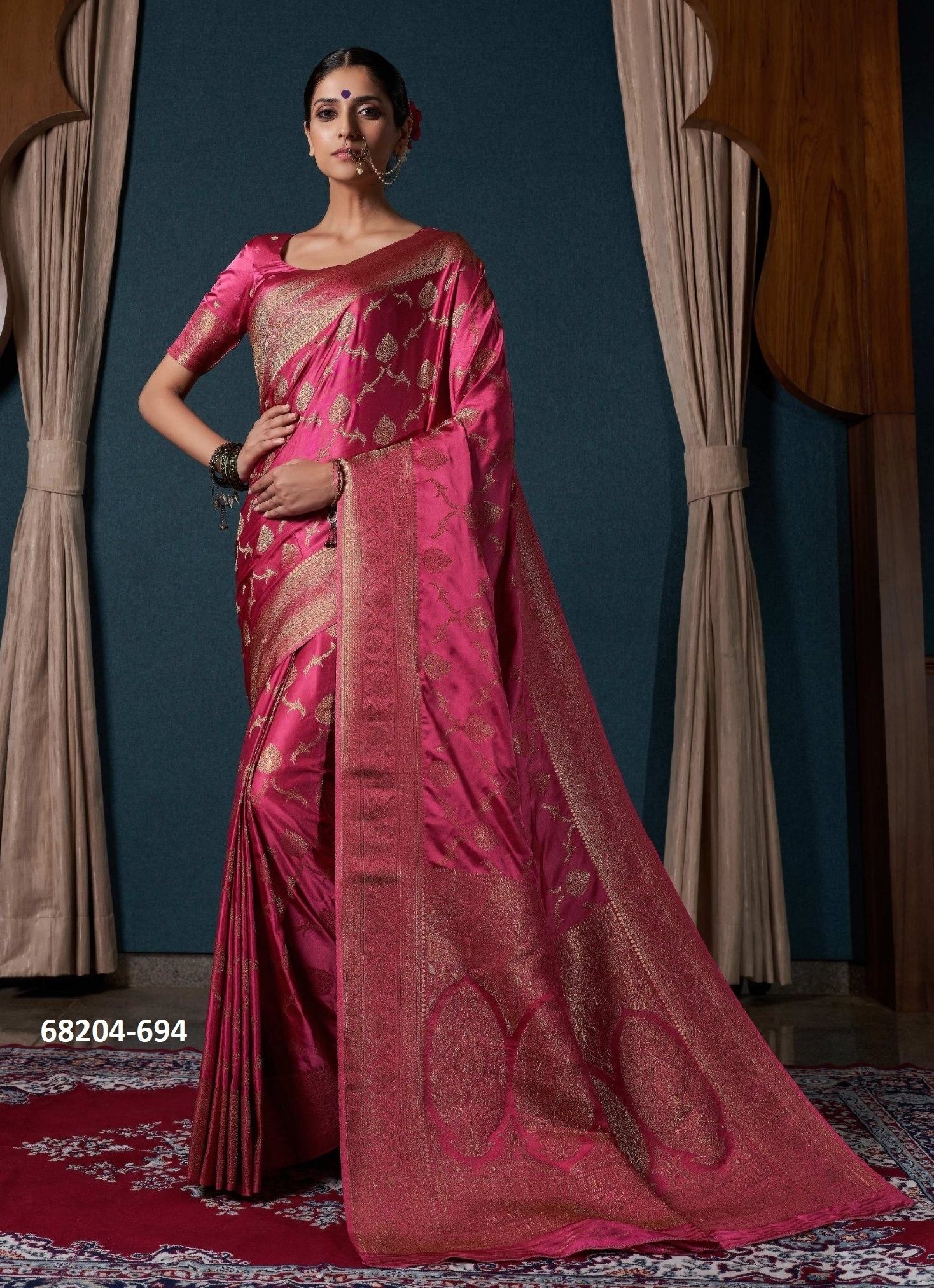 SATIN WEAVE - Catalog # 68204 (Set of 8 Sarees) SATIN WEAVE - Catalog # 68204 (Set of 8 Sarees)