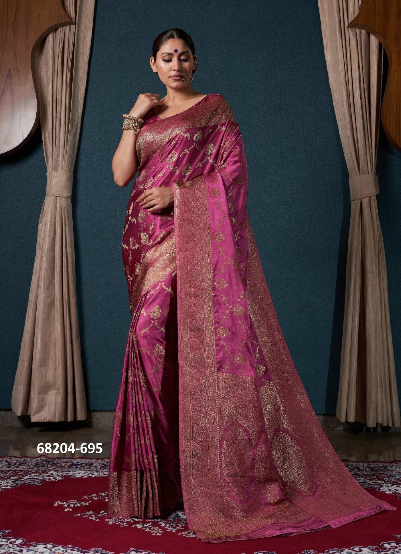 SATIN WEAVE - Catalog # 68204 (Set of 8 Sarees) SATIN WEAVE - Catalog # 68204 (Set of 8 Sarees)