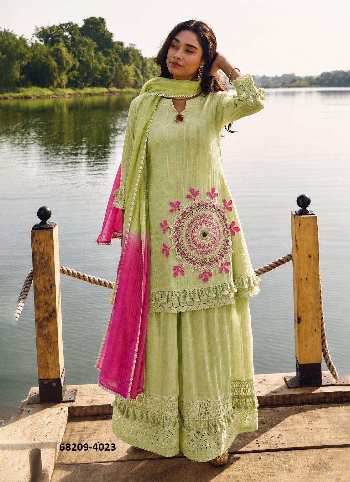 PURE COTTON SCHIFFLI - Catalog # 68209 (Set of 6 Readymade Salwar Suits) PURE COTTON SCHIFFLI - Catalog # 68209 (Set of 6 Readymade Salwar Suits)