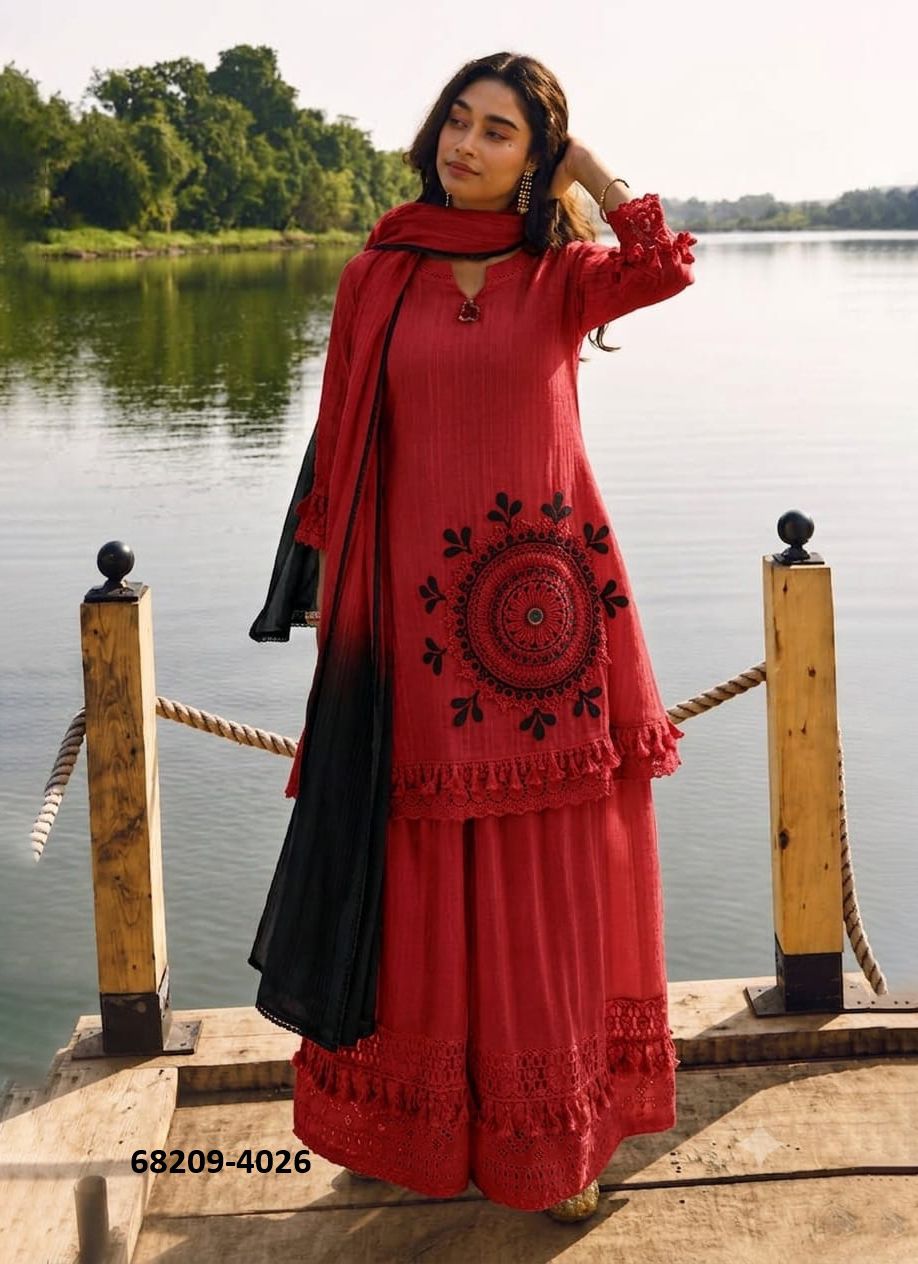PURE COTTON SCHIFFLI - Catalog # 68209 (Set of 6 Readymade Salwar Suits) PURE COTTON SCHIFFLI - Catalog # 68209 (Set of 6 Readymade Salwar Suits)