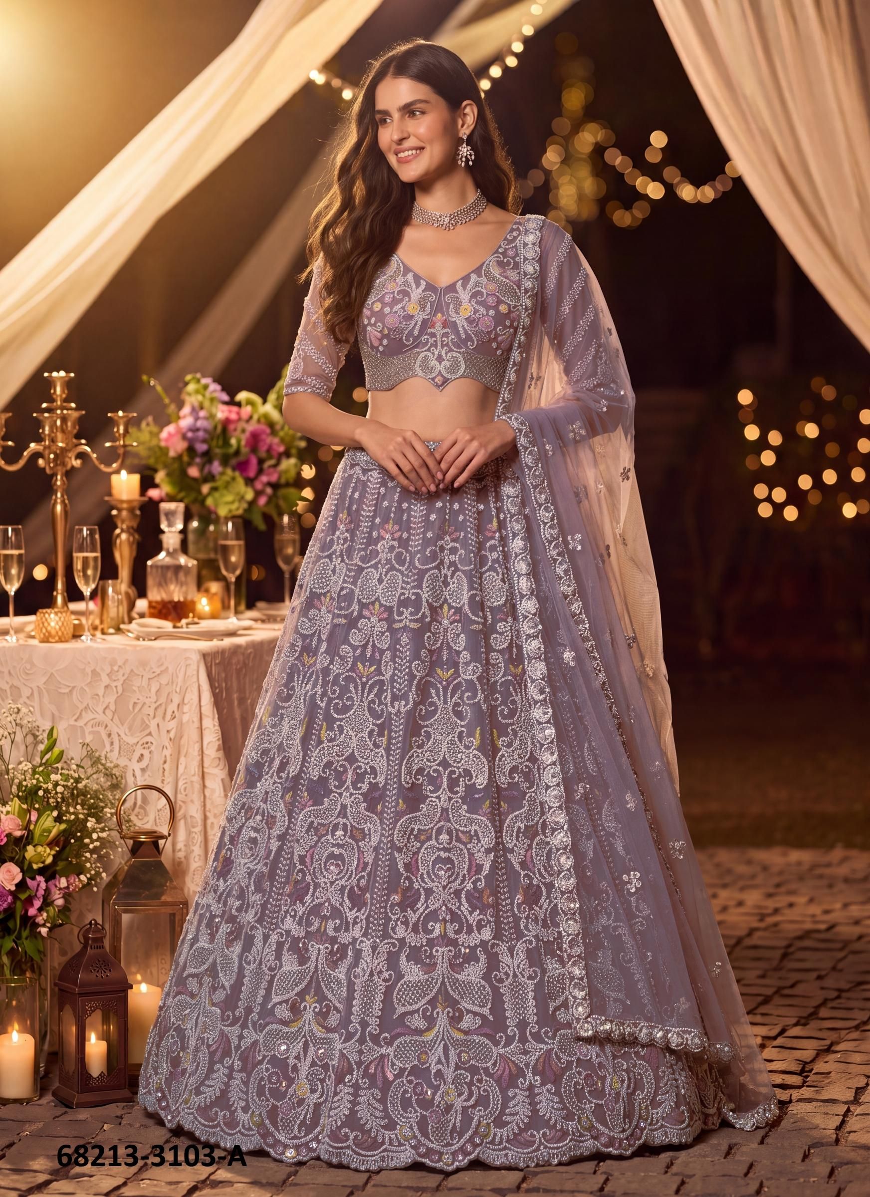 SELVADOR - Catalog # 68213 (Set of 10 Semi-Stitched Lehengas) SELVADOR - Catalog # 68213 (Set of 10 Semi-Stitched Lehengas)