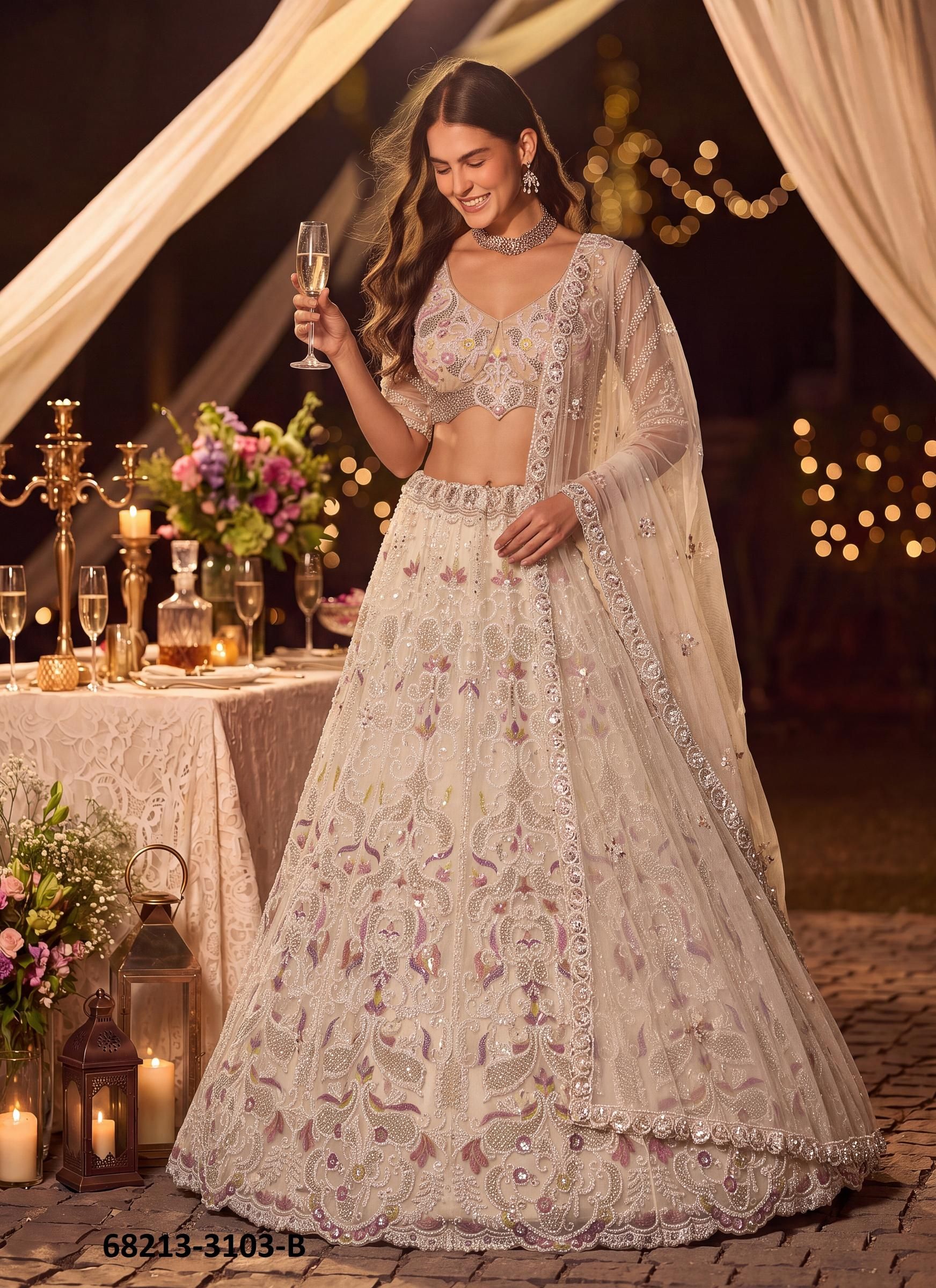 SELVADOR - Catalog # 68213 (Set of 10 Semi-Stitched Lehengas) SELVADOR - Catalog # 68213 (Set of 10 Semi-Stitched Lehengas)