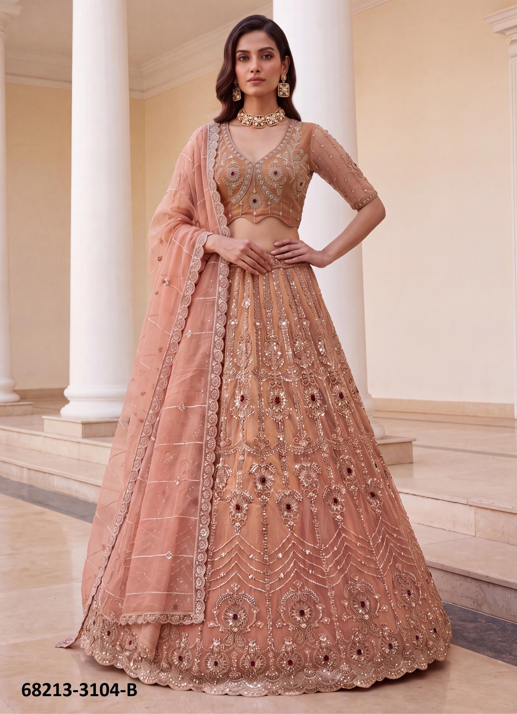 SELVADOR - Catalog # 68213 (Set of 10 Semi-Stitched Lehengas) SELVADOR - Catalog # 68213 (Set of 10 Semi-Stitched Lehengas)