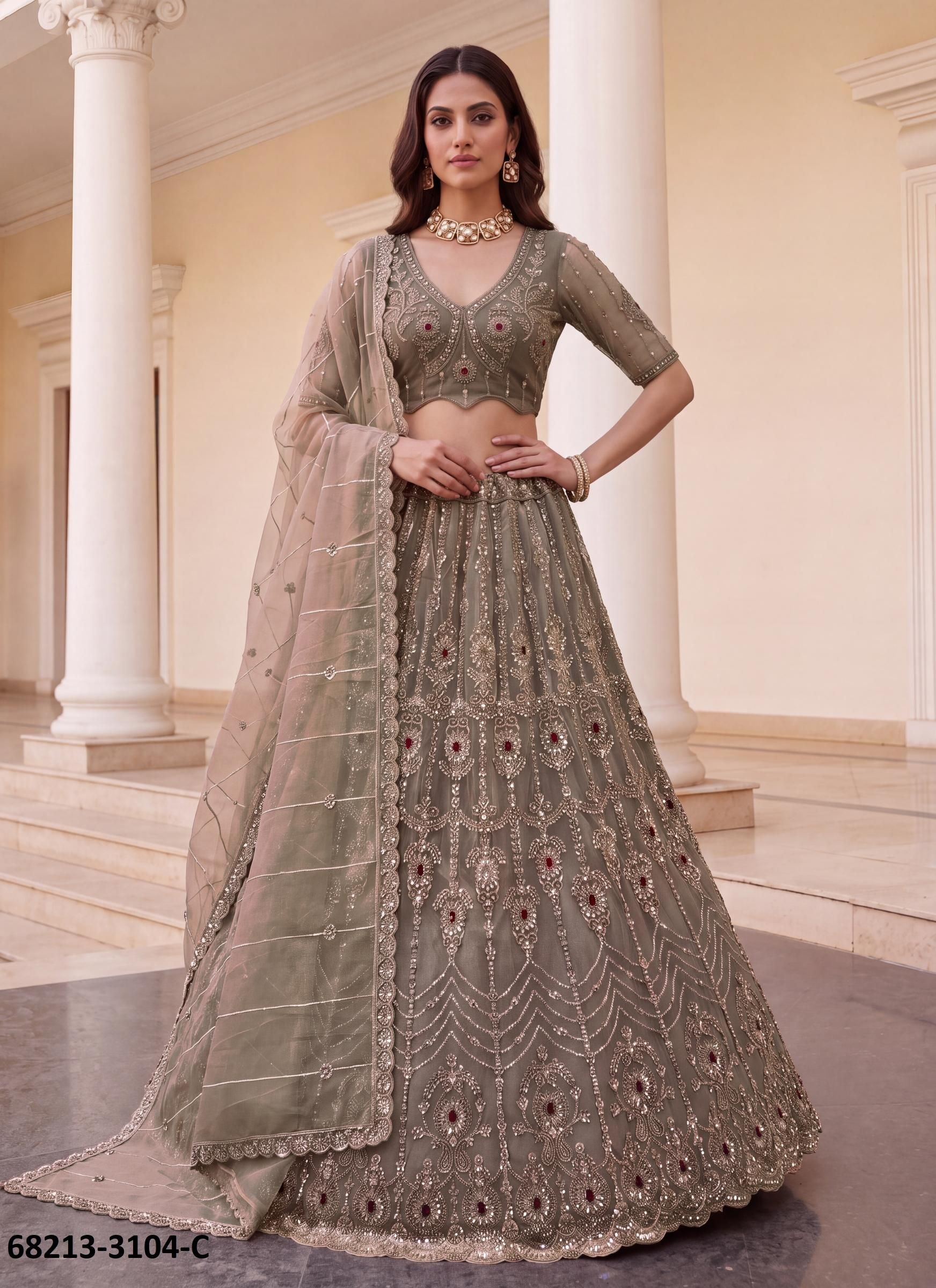 SELVADOR - Catalog # 68213 (Set of 10 Semi-Stitched Lehengas) SELVADOR - Catalog # 68213 (Set of 10 Semi-Stitched Lehengas)