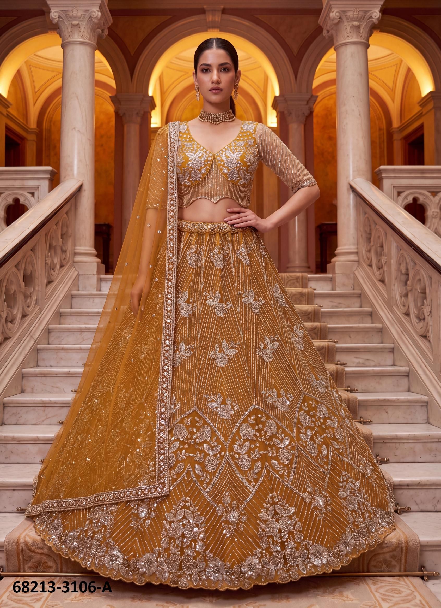 SELVADOR - Catalog # 68213 (Set of 10 Semi-Stitched Lehengas) SELVADOR - Catalog # 68213 (Set of 10 Semi-Stitched Lehengas)