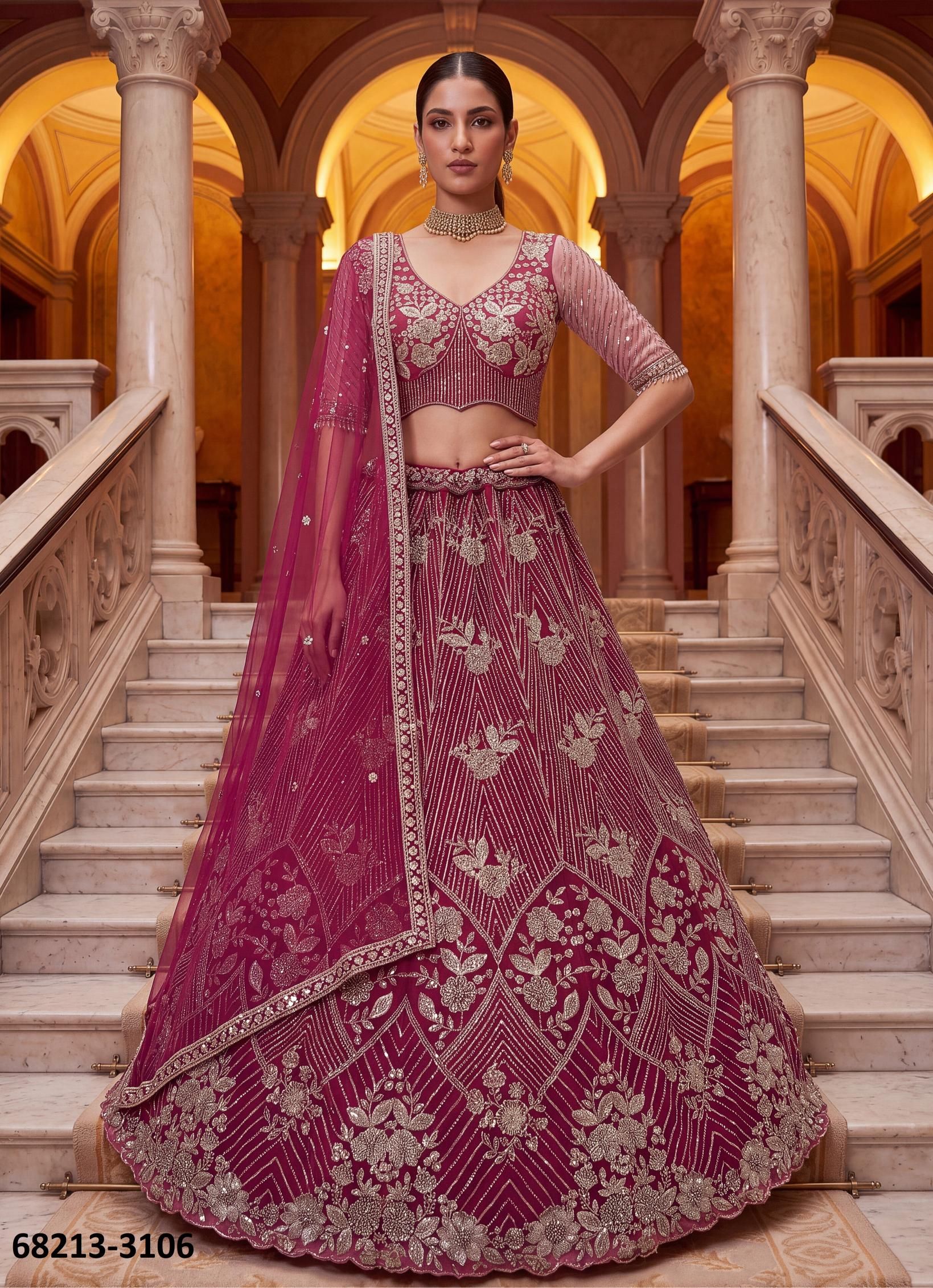 SELVADOR - Catalog # 68213 (Set of 10 Semi-Stitched Lehengas) SELVADOR - Catalog # 68213 (Set of 10 Semi-Stitched Lehengas)