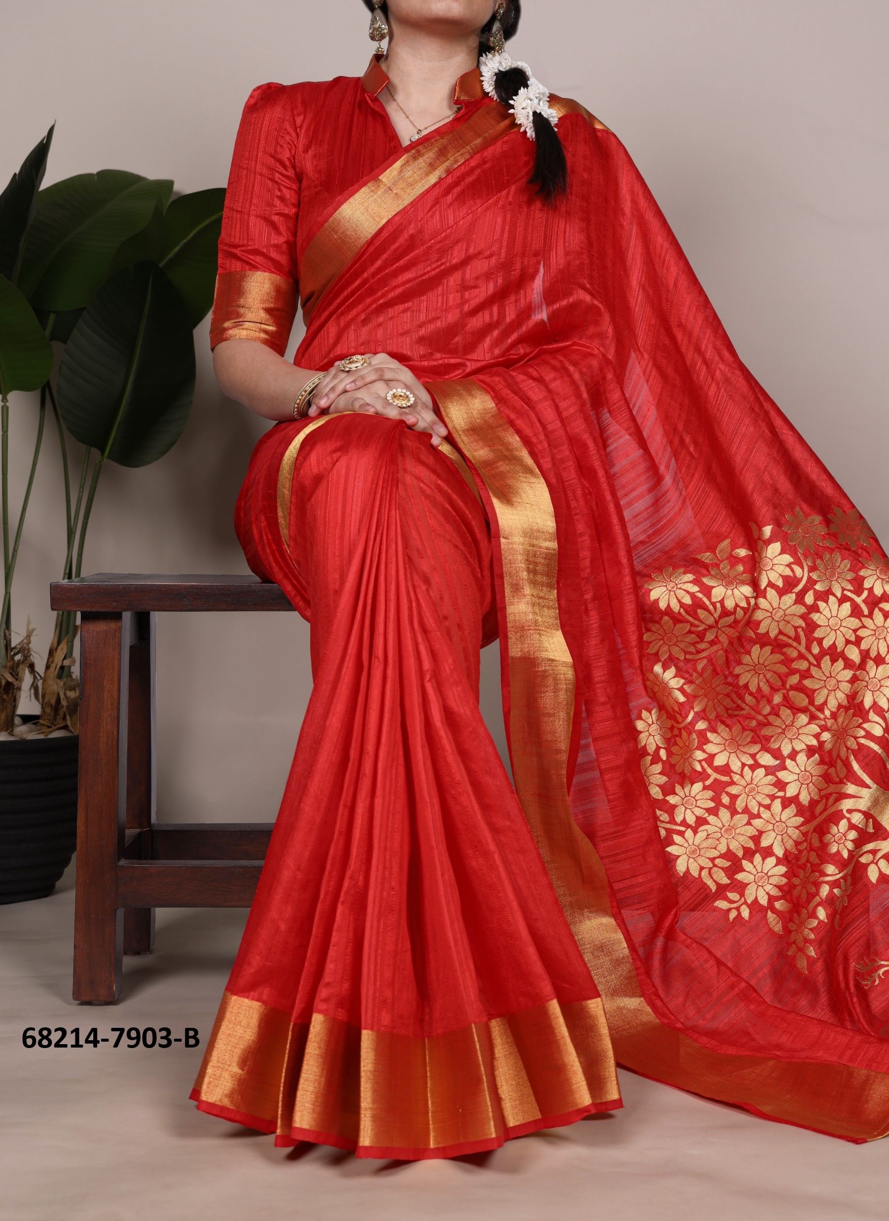 RAW SILK FLORA - Catalog # 68214 (Set of 2 Sarees)