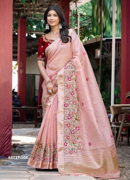 PASTEL BEADS - Catalog # 68217 (Set of 6 Sarees)