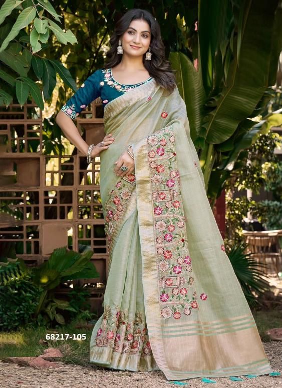 PASTEL BEADS - Catalog # 68217 (Set of 6 Sarees)