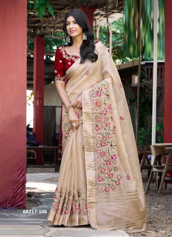 PASTEL BEADS - Catalog # 68217 (Set of 6 Sarees)