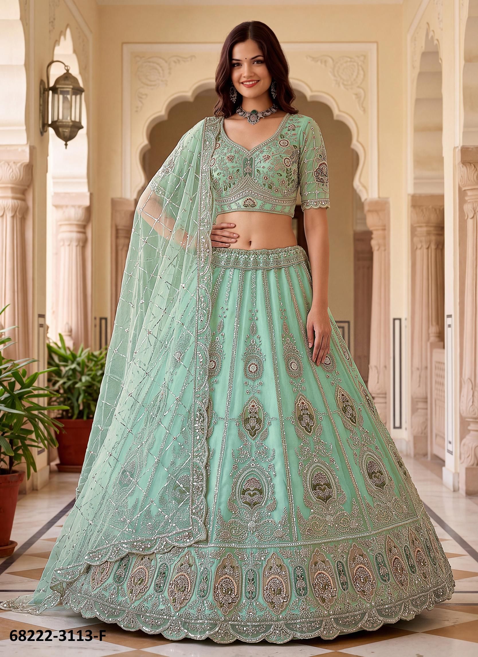 DHOOM DHAAM - Catalog # 68222 (Set of 11 Semi-Stitched Lehengas) DHOOM DHAAM - Catalog # 68222 (Set of 11 Semi-Stitched Lehengas)