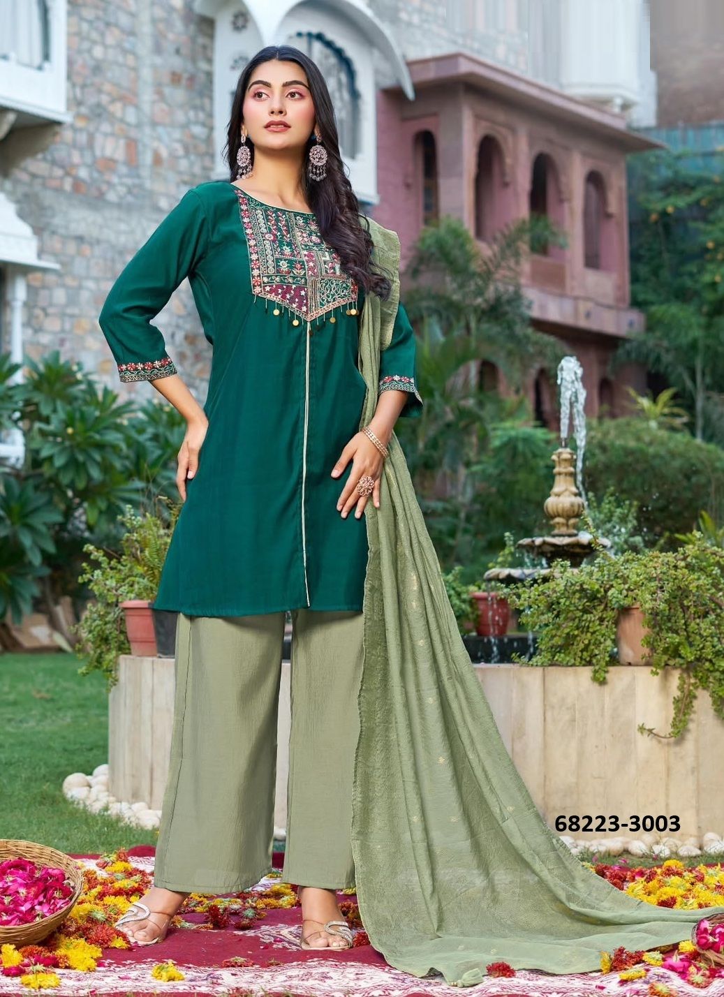 SANUSHKA - Catalog # 68223 (Set of 4 Readymade Salwar Suits)