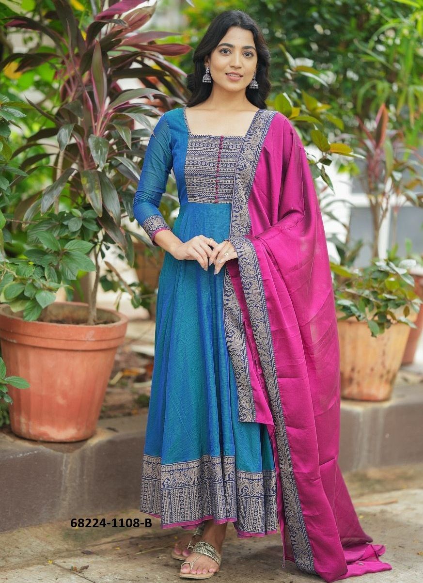 TANNA SILK - Catalog # 68224 (Set of 2 Readymade Women's Kurtis / Tops) TANNA SILK - Catalog # 68224 (Set of 2 Readymade Women's Kurtis / Tops)
