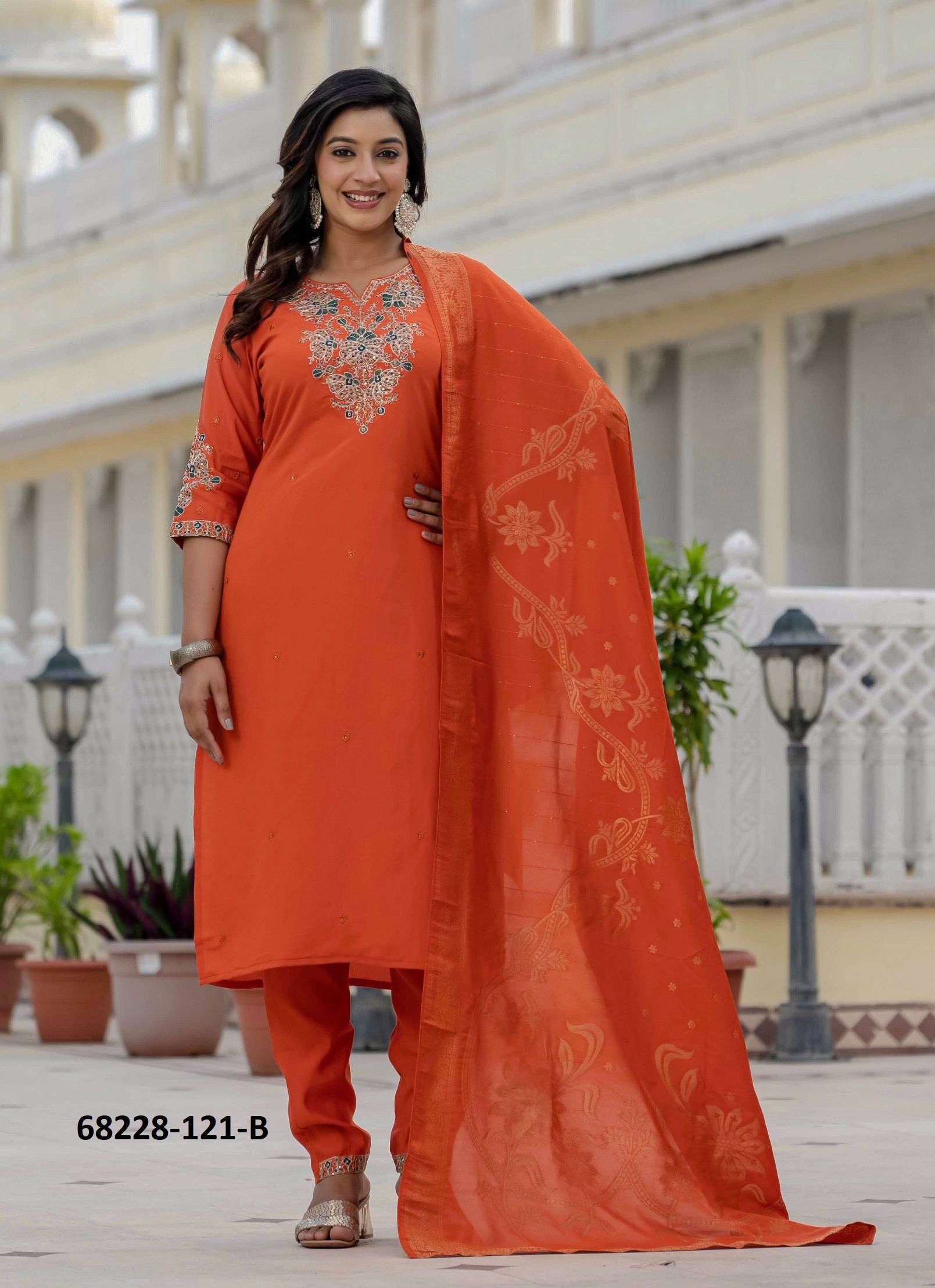 MULTI HEAD SEQUINS - Catalog # 68228 (Set of 6 Readymade Salwar Suits)