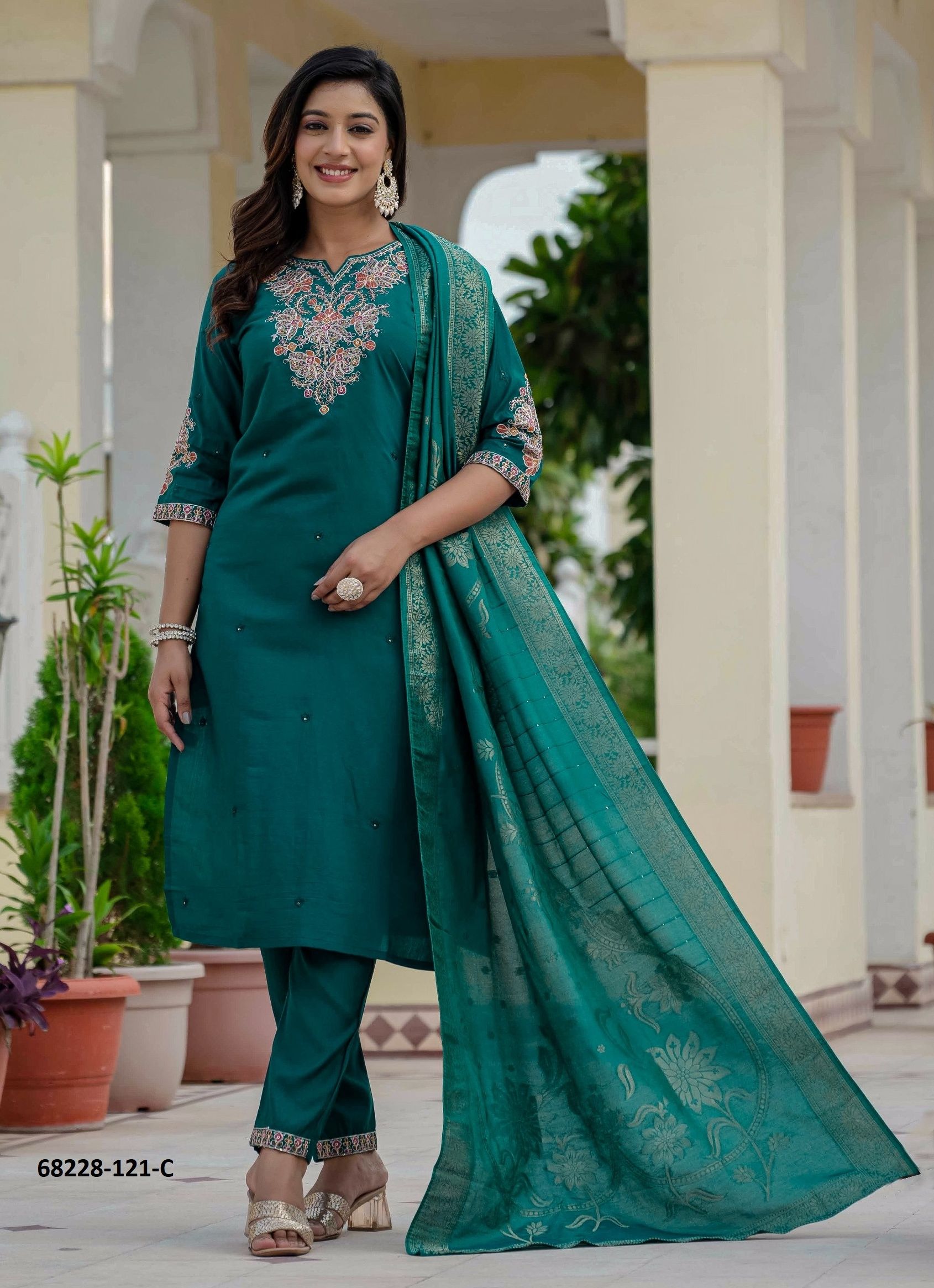 MULTI HEAD SEQUINS - Catalog # 68228 (Set of 6 Readymade Salwar Suits)