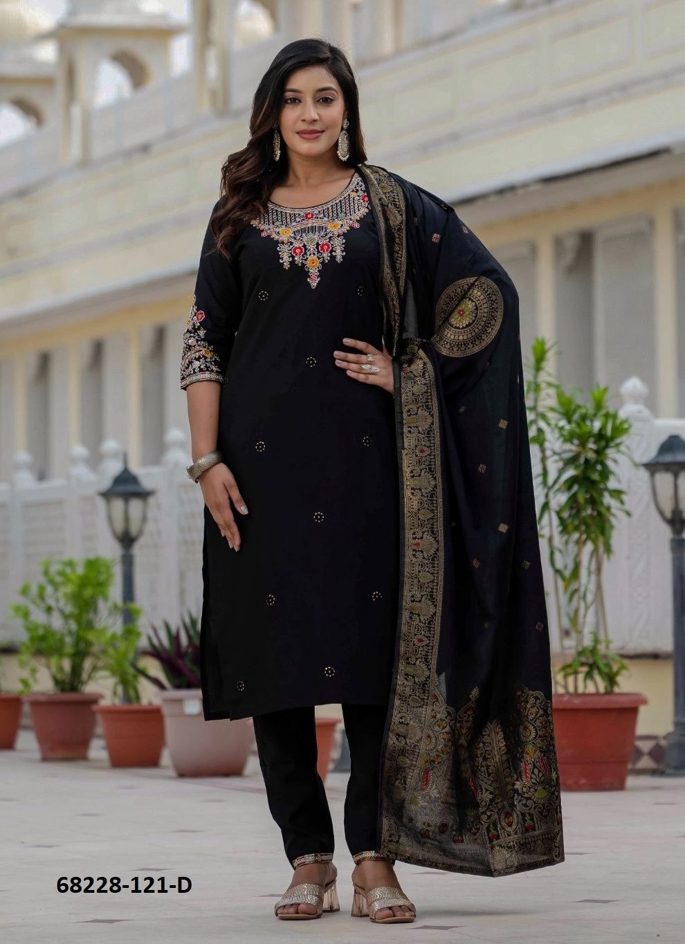 MULTI HEAD SEQUINS - Catalog # 68228 (Set of 6 Readymade Salwar Suits)