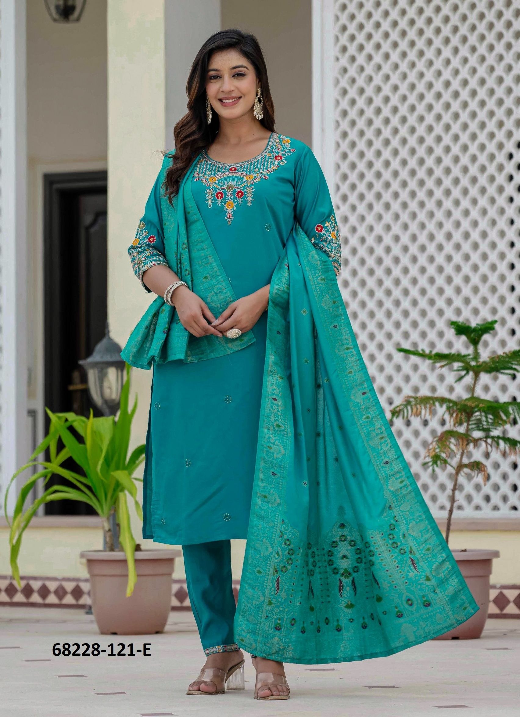 MULTI HEAD SEQUINS - Catalog # 68228 (Set of 6 Readymade Salwar Suits)