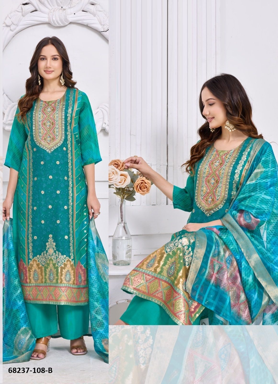TISSUE DIGITAL - Catalog # 68237 (Set of 4 SIZE-SETS [Readymade Salwar Suits])