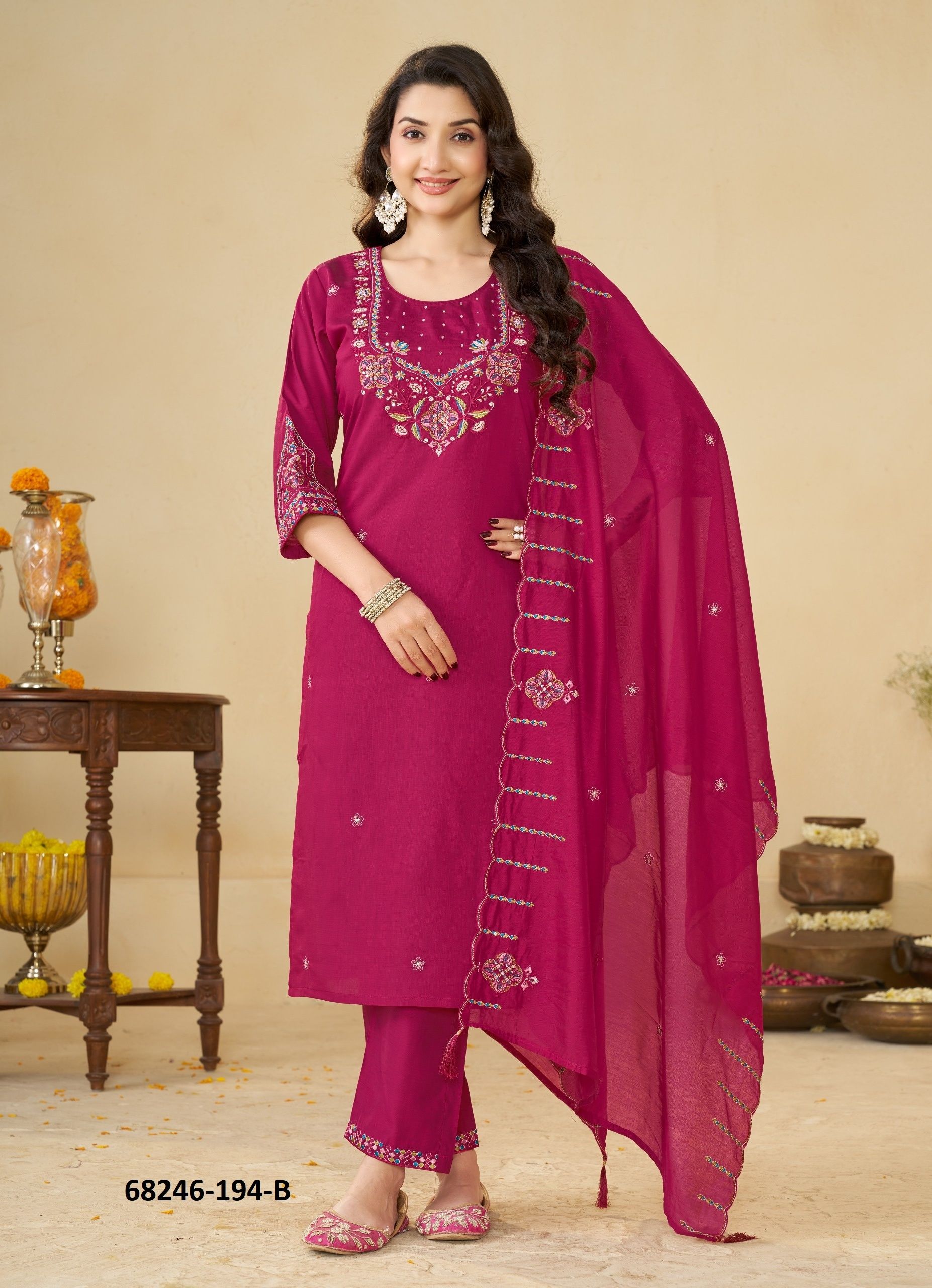 MARINA THREAD - Catalog # 68246 (Set of 3 Readymade Salwar Suits)