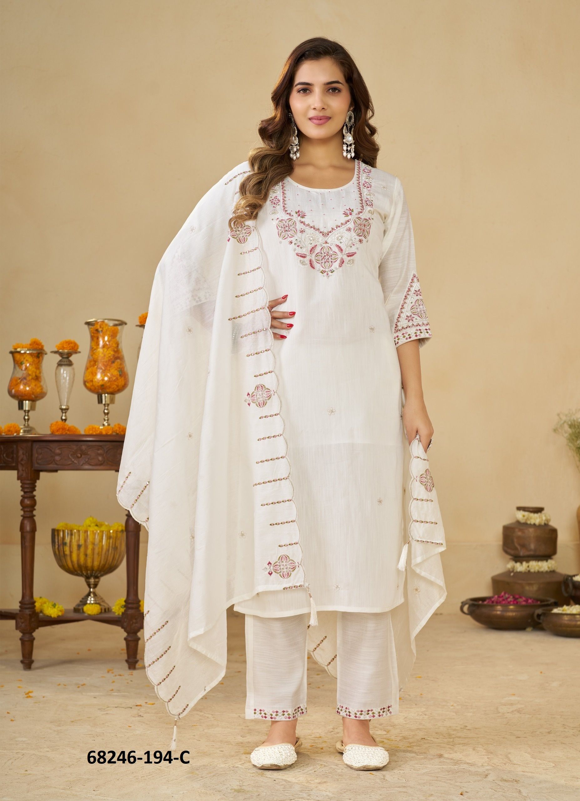MARINA THREAD - Catalog # 68246 (Set of 3 Readymade Salwar Suits)