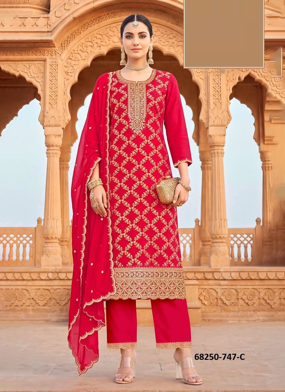 URVIKA - Catalog # 68250 (Set of 4 Readymade Salwar Suits) URVIKA - Catalog # 68250 (Set of 4 Readymade Salwar Suits)