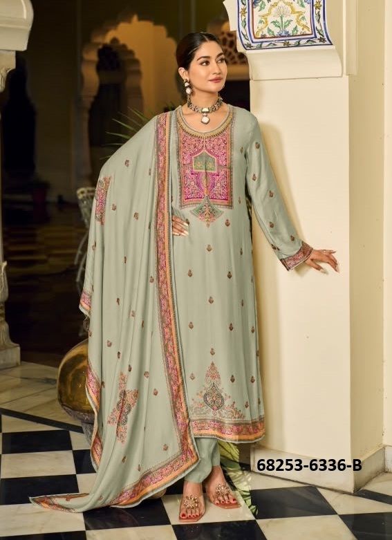 PASHMINA PRINT - Catalog # 68253 (Set of 3 Semi-Stitched / Un-Stitched Suits) PASHMINA PRINT - Catalog # 68253 (Set of 3 Semi-Stitched / Un-Stitched Suits)