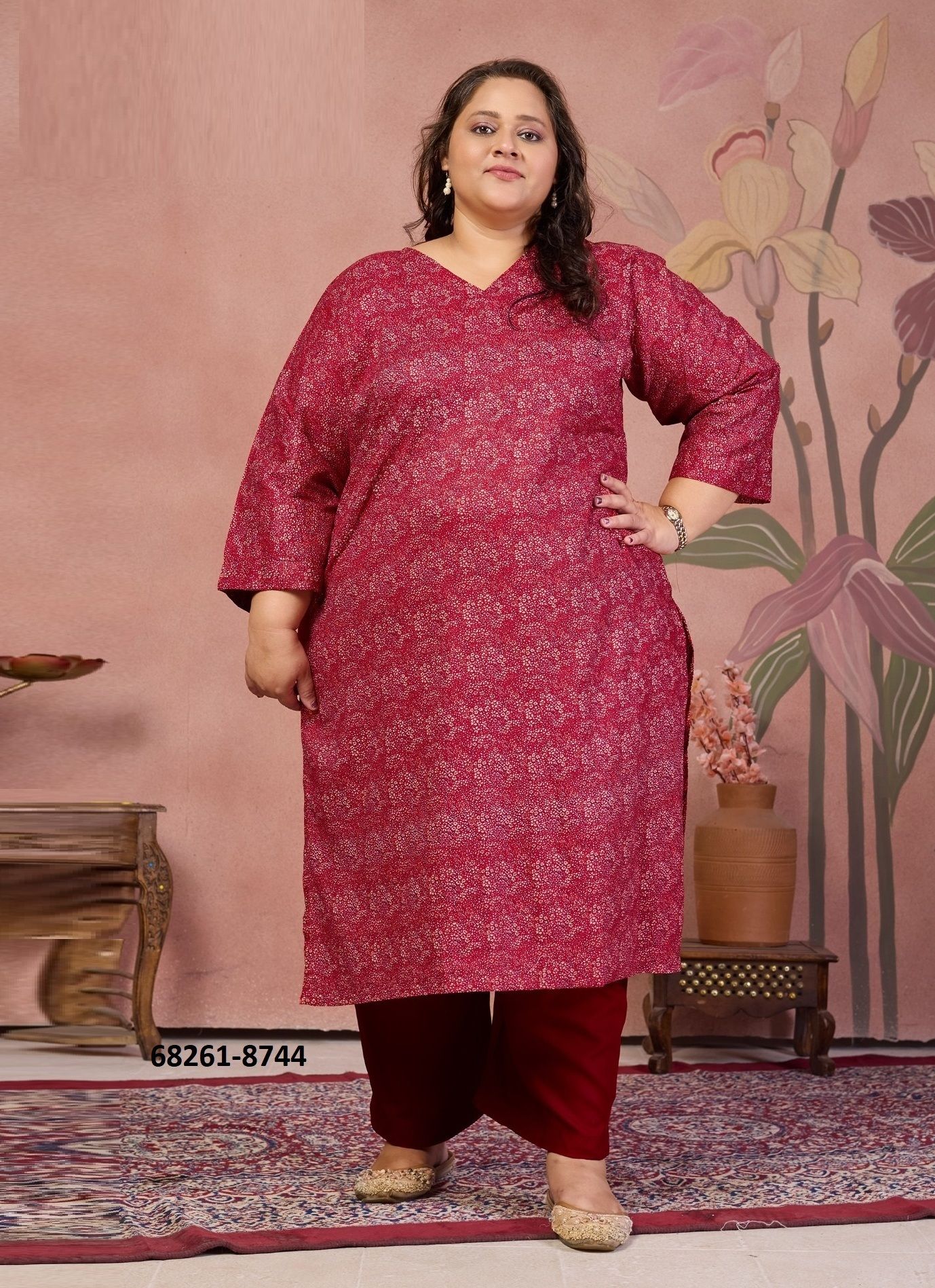 PLUS SIZE - KHUSHNUMA - Catalog # 68261 (Set of 4 Tops With Bottoms)